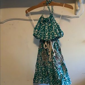 Tie neck halter dress